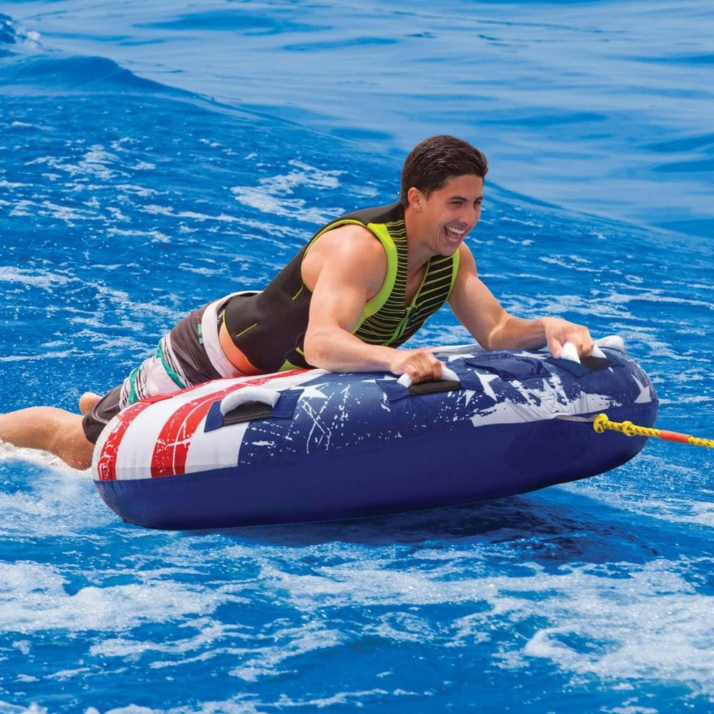Stars & Stripes Inflatable 1 Rider Watersports Towable Tube (3 Pack) O264670