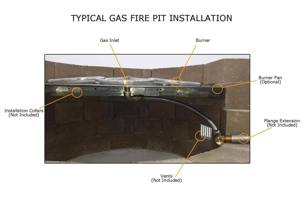48x22 Natural Gas Fire Pit Burner Ring Kit X884021