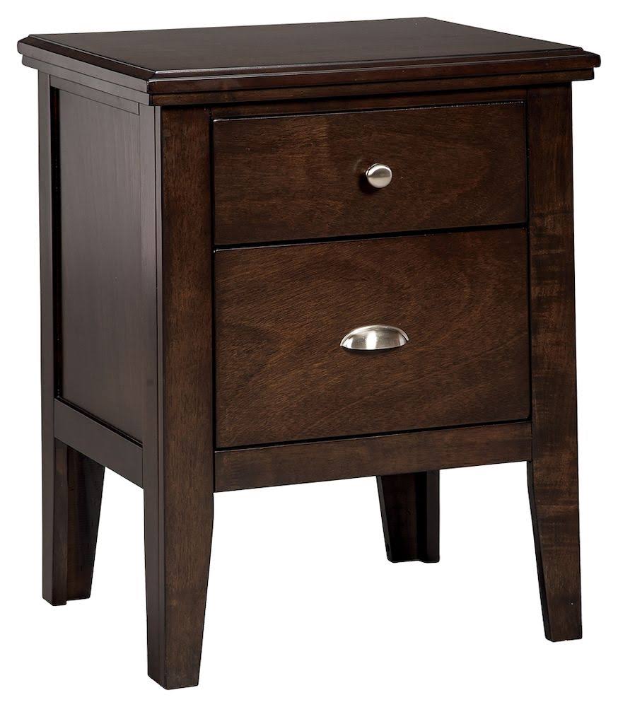 Two Drawer Night Stand in Brown G19906