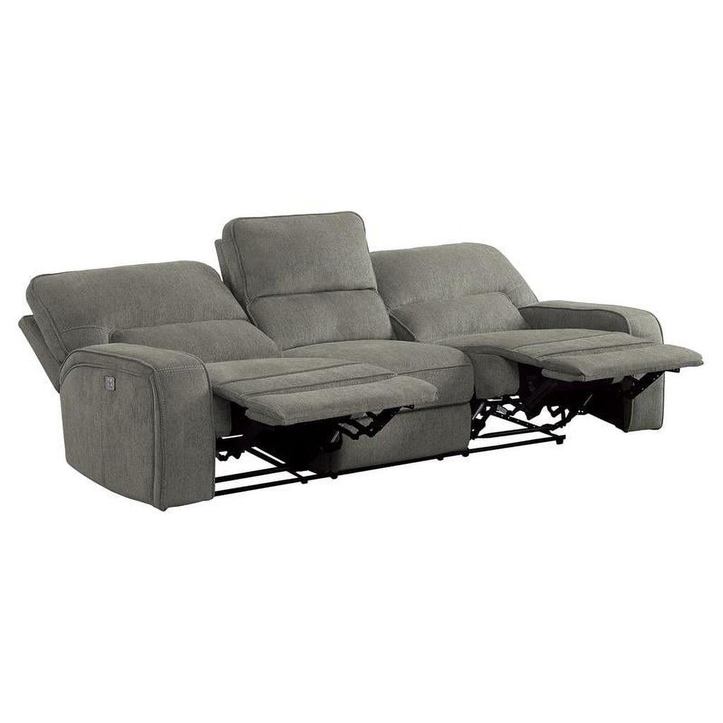 Mocha Chenille Power Double Reclining Sofa Q125552
