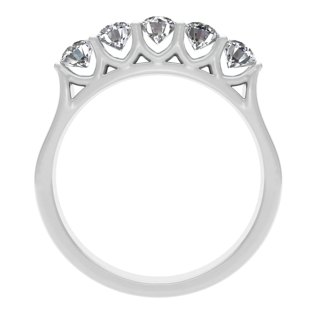 10k White Gold Diamond Five Stone Wedding Band V3962