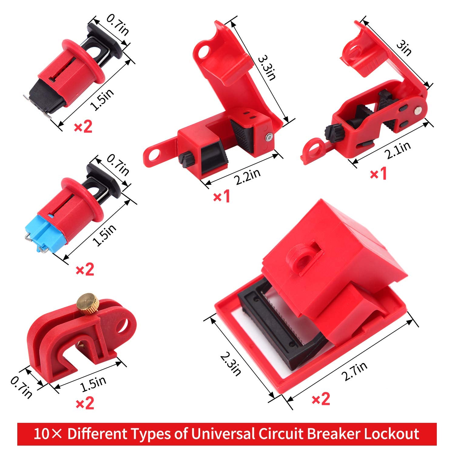 Lockout Tagout Kit with Safety Padlocks, Hasp, Breaker Lockout, Ball Valve Lockout, Steel Cable Lockout, Plug, Valve Lockout, Tags Q62617
