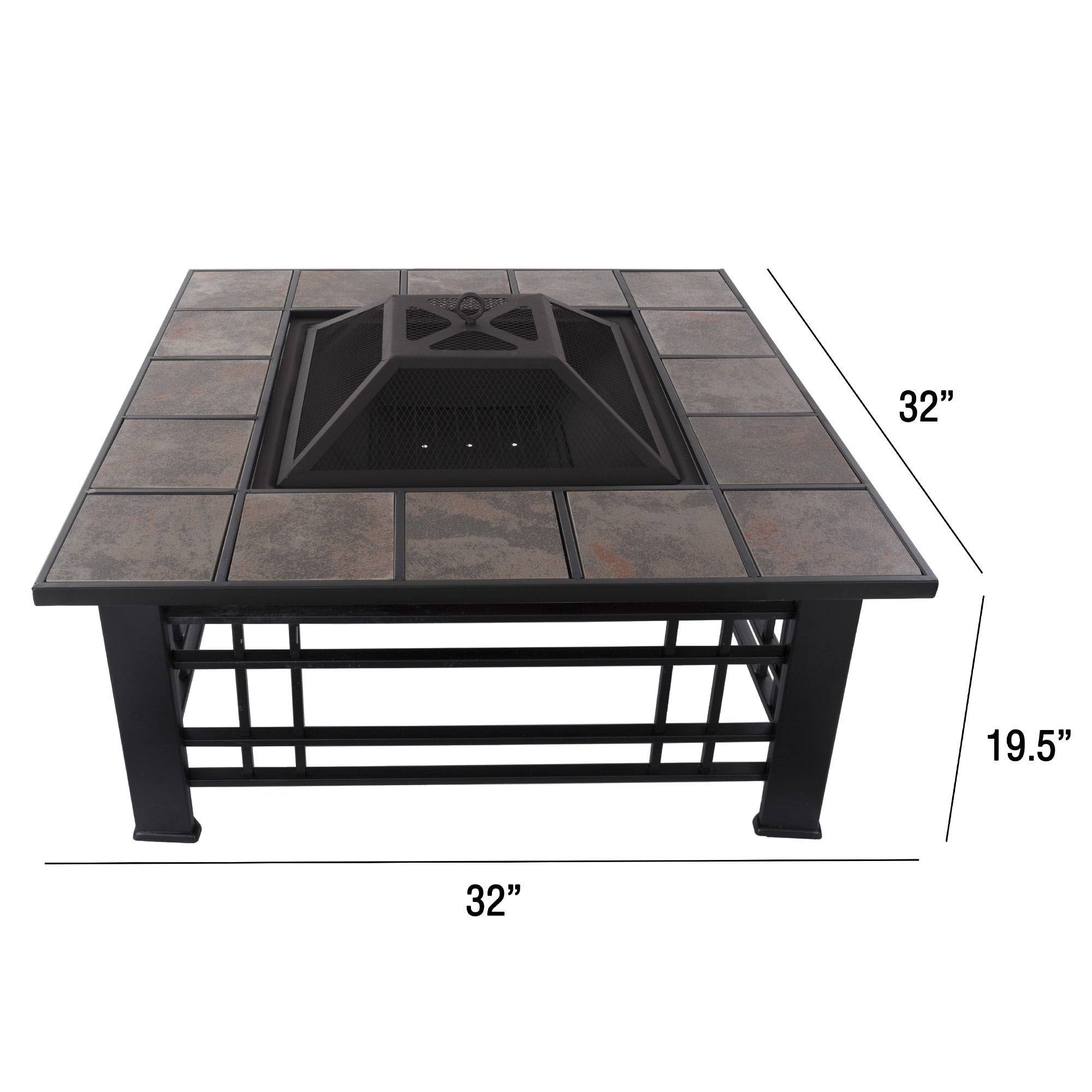 32x22 Square Wood Burning Fire Pit Set Z1961