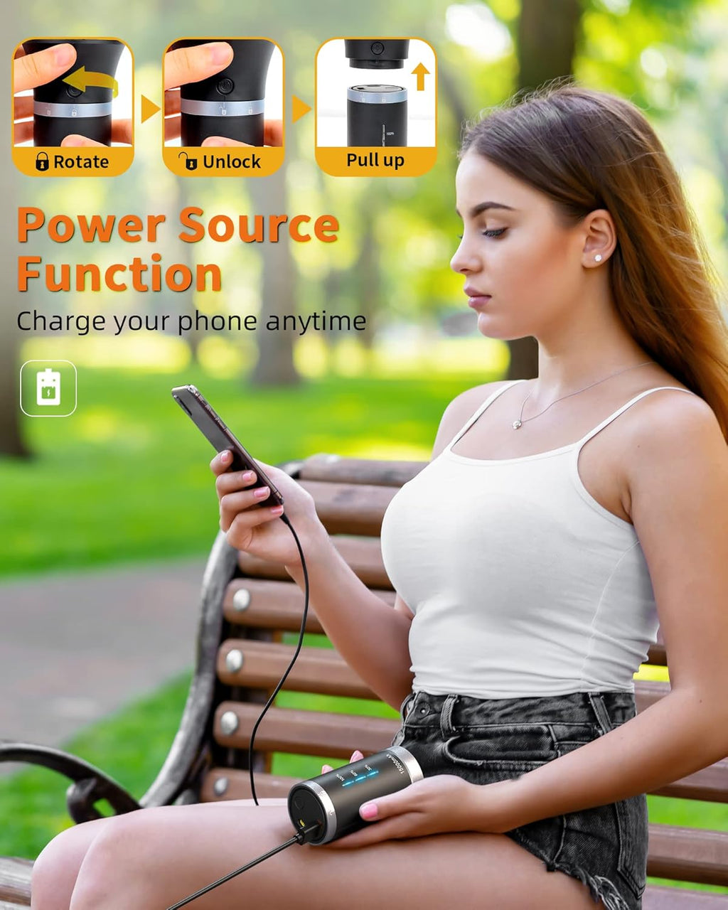15000mAh Cordless Air Duster & Vacuum 2 in 1, 77000RPM/11000PA, 2 Speeds, Detachable Battery G588030