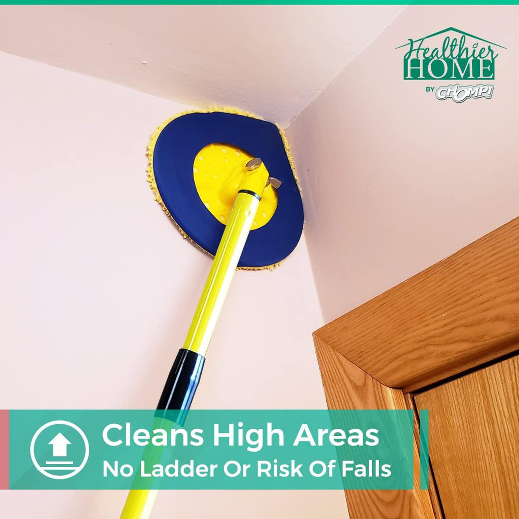 Long Handle Extendable Wall Washer Mop with Washable Microfiber Pad Pack of 2 U88477