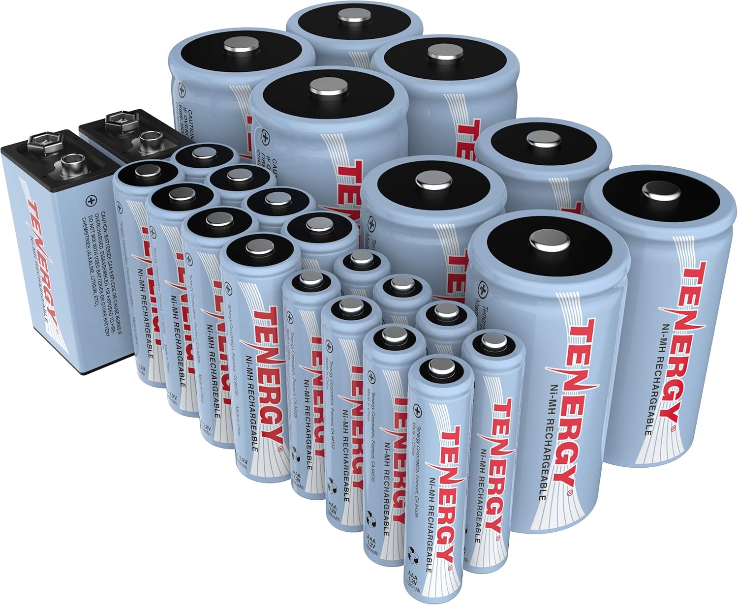 26-Cell NiMH Rechargeable Battery Package: 8AA/8AAA/4C/4D/2 9V J93783