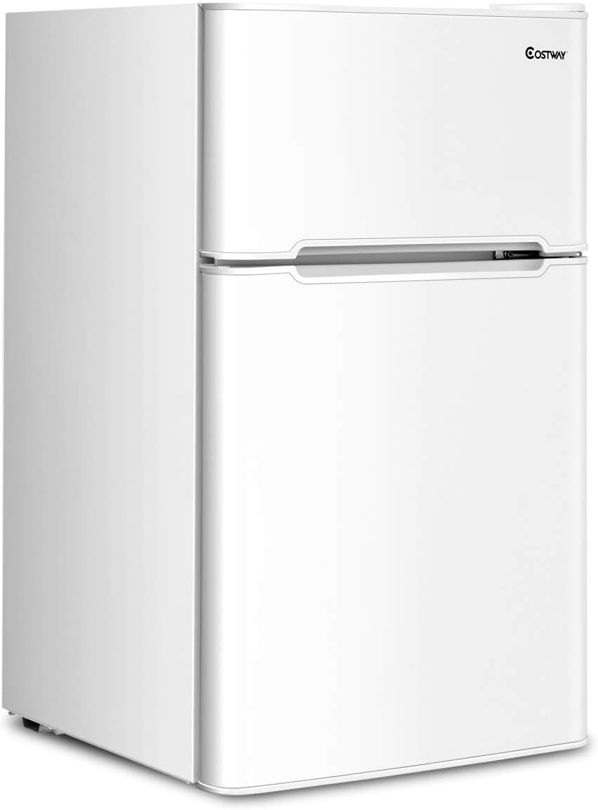 Compact Refrigerator, 3.2 cu ft, 2-Door Freezer Cooler Fridge, White I1347