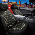 5pcs Waterproof Leather Car Seat Covers Full Set (Black-Pink) M96092