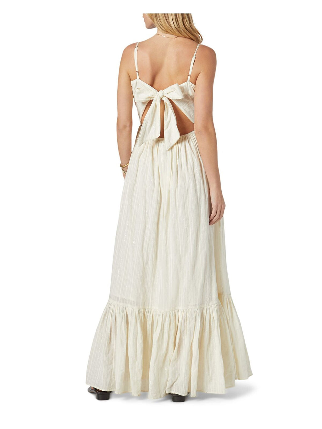 Ivory Spaghetti Strap Square Neck Maxi Dress C5384