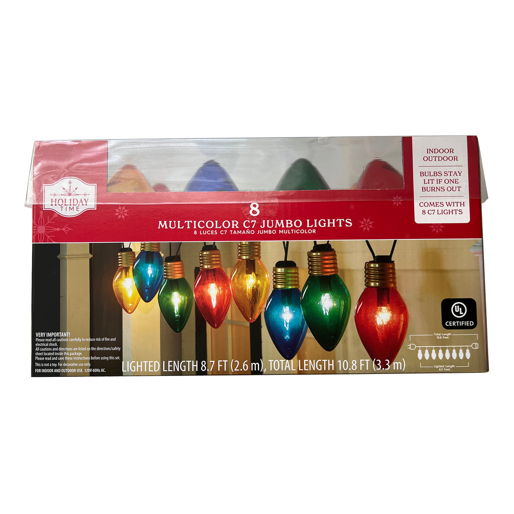 8-Count Multi-Color C7 Christmas String Lights, 10.5 ft I3054