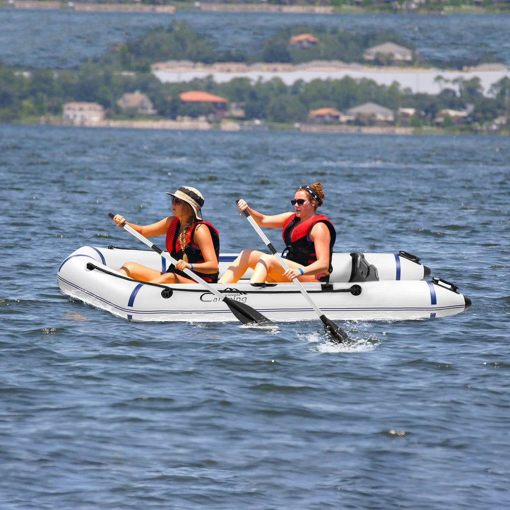 10ft Inflatable Boat, 600lb Max Weight, Gray/White C943539
