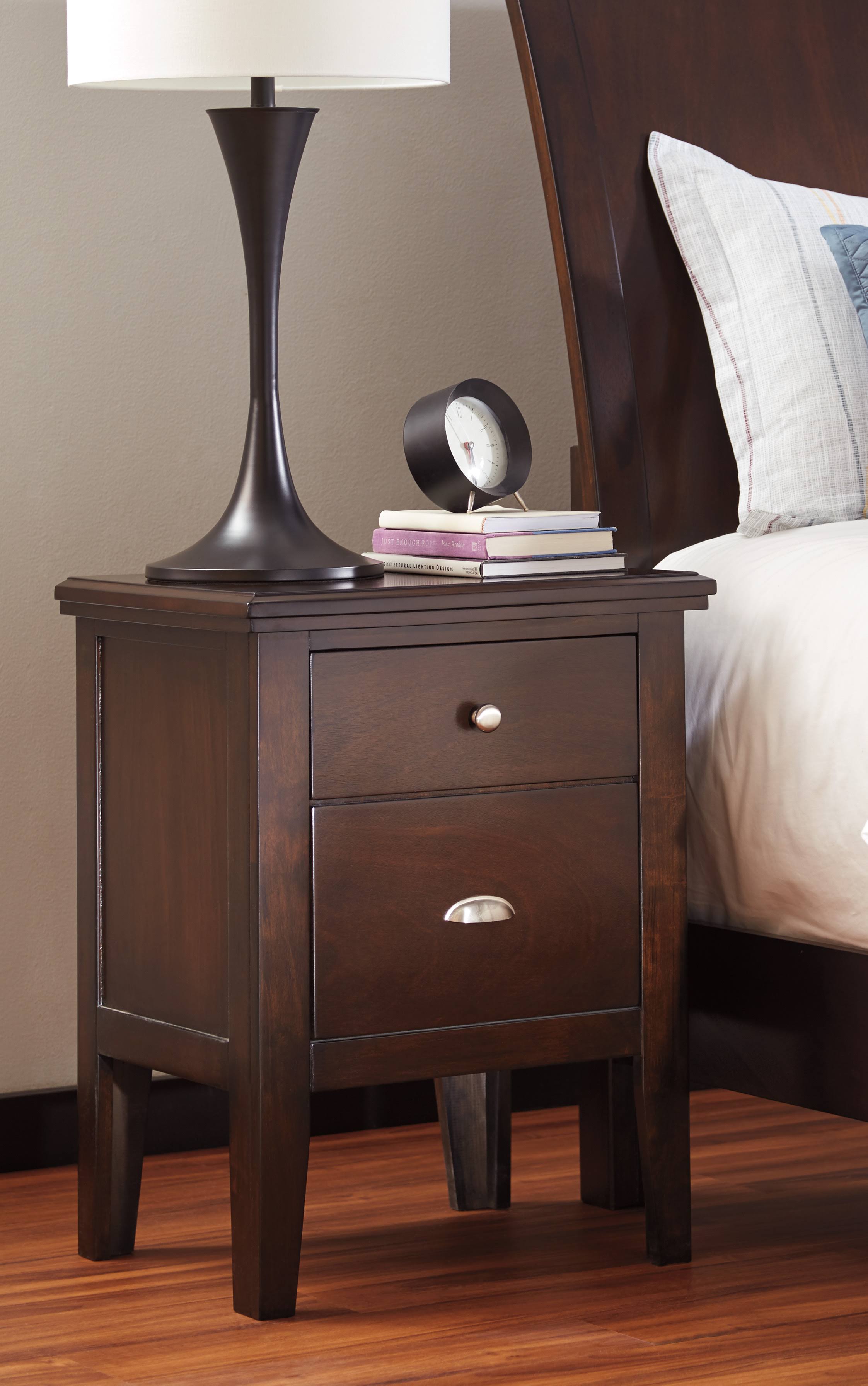 Two Drawer Night Stand in Brown G19906