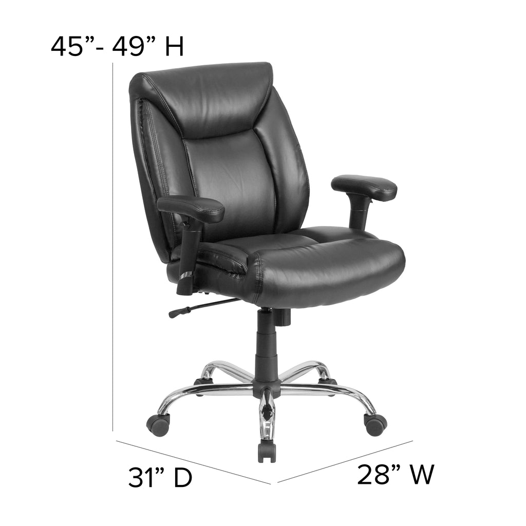 Black LeatherSoft Swivel Executive Office Chair Y51452