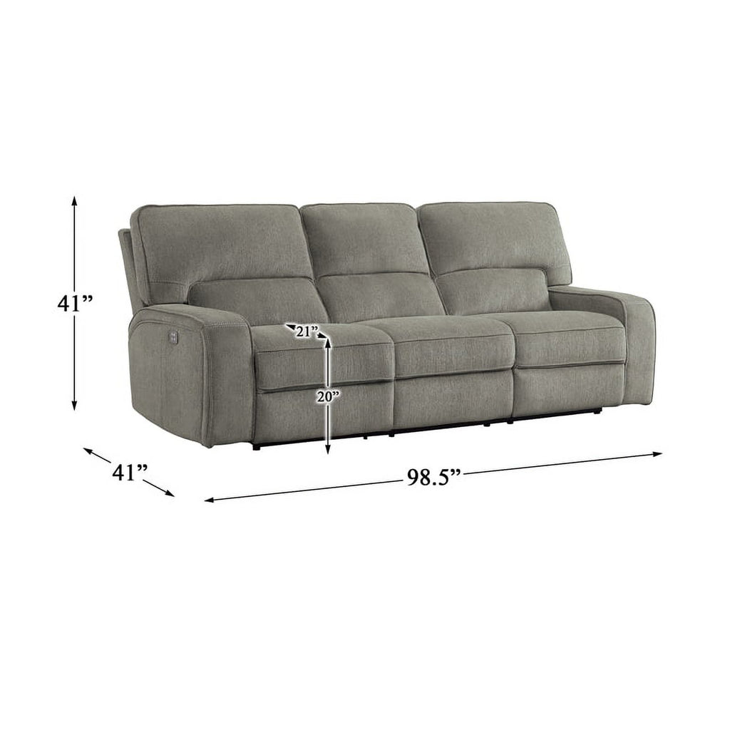 Mocha Chenille Power Double Reclining Sofa Q125552