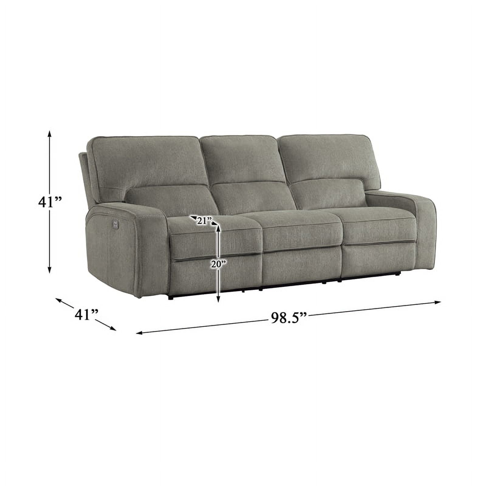 Mocha Chenille Power Double Reclining Sofa Q125552