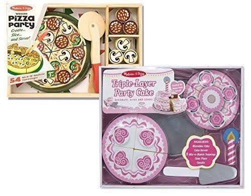 Wooden Pizza Party and Triple Layer Party Cake Playsets M508235