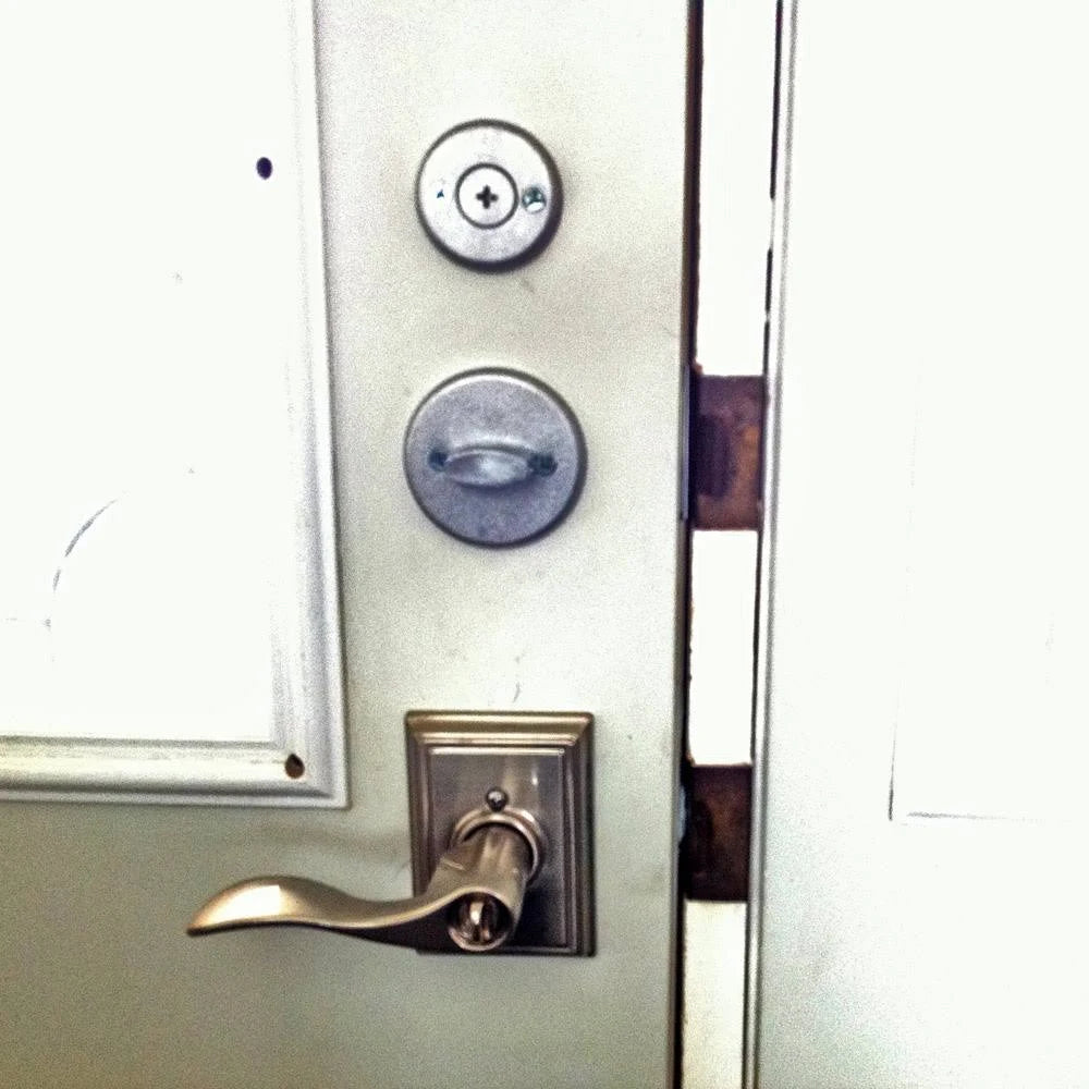 Mechanical Pushbutton Auxiliary Lock with Thumbturn Deadbolt Satin Chrome G726