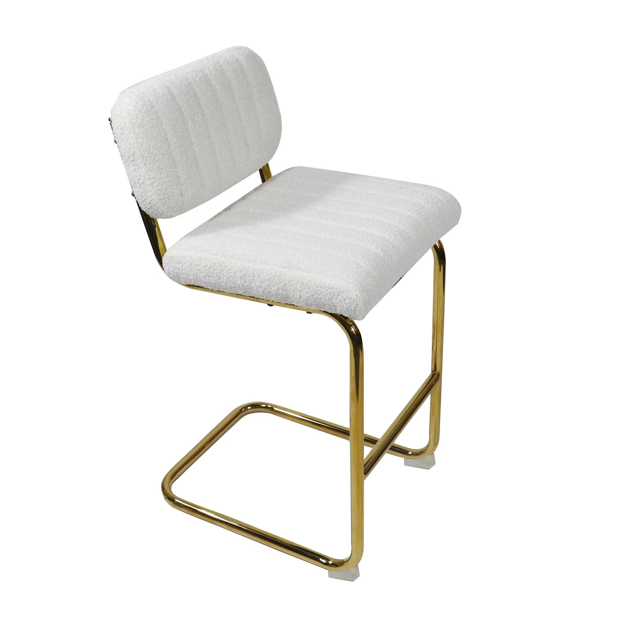 Ivory Boucle Fabric Counter Height Bar Stools Set of 2 K436
