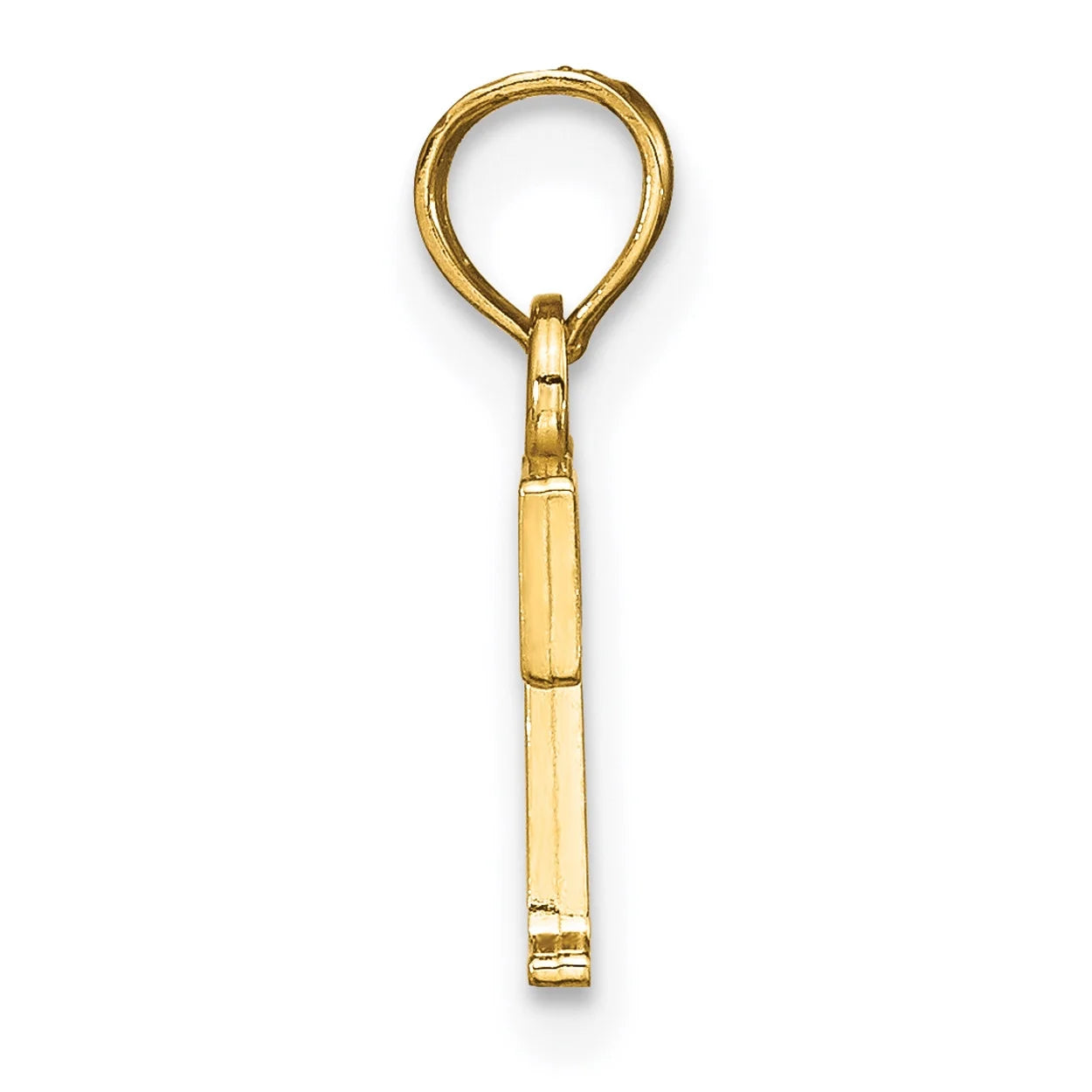 14K Yellow Gold Polished Block Letter T Initial Pendant Charm With 10K Yellow Gold Rope Chain Necklace 20'' H5020