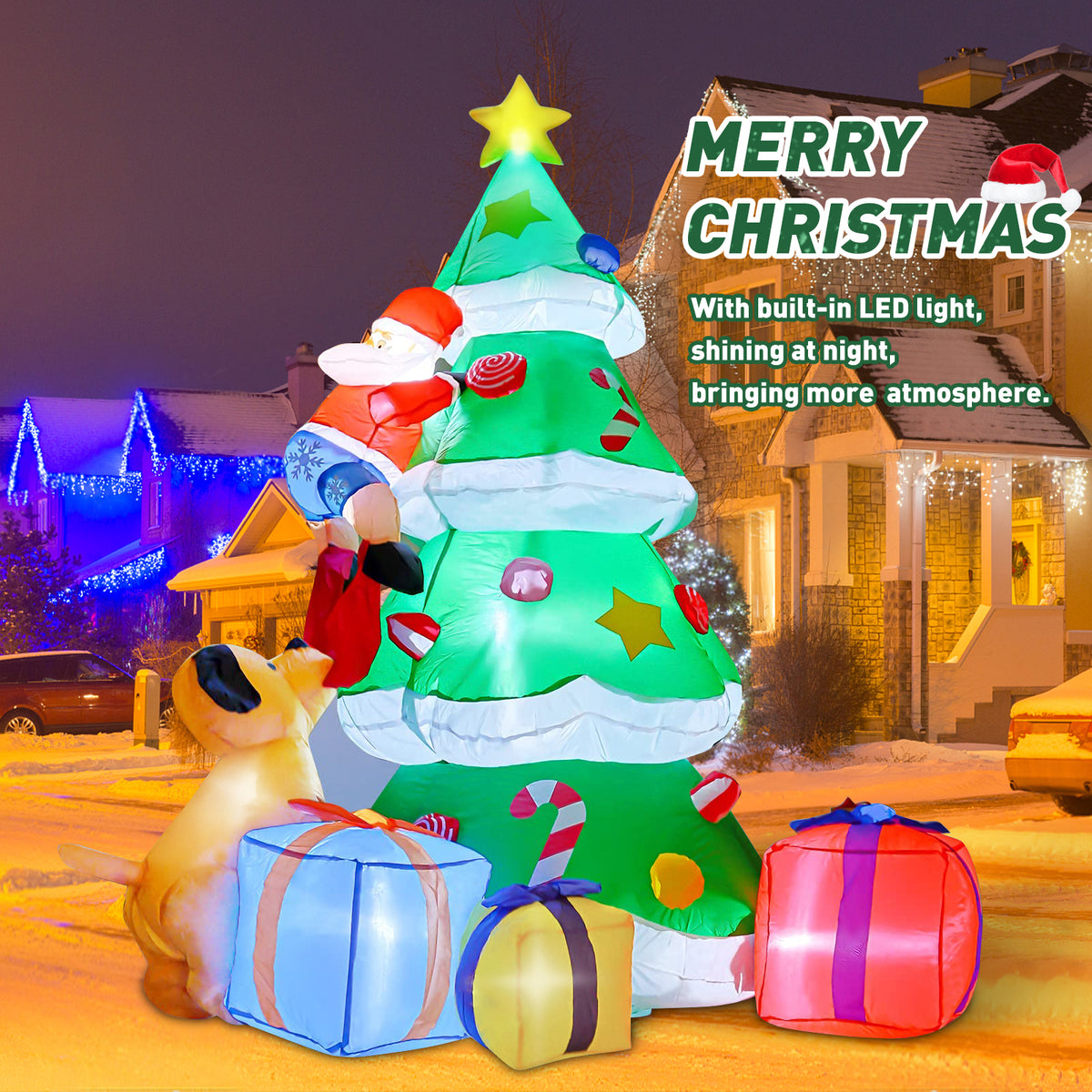 7FT Christmas Inflatables Santa Claus Blow Up Decor K42446