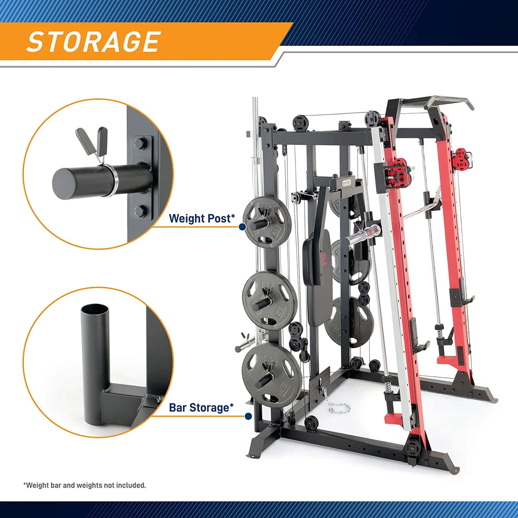 Smith Machine Cage System with Pull-Up Bar and Landmine Station B40328