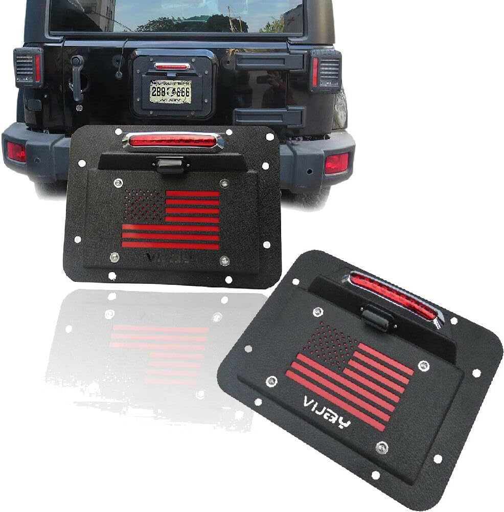 Spare Tire Delete License Plate Relocation with Plate Light and Third Brake Light Pack of 2 S458