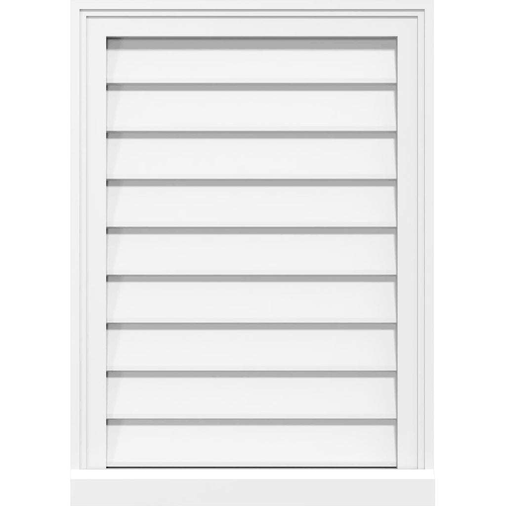 PVC Vertical Surface Mount Gable Vent with Brickmould Y712258