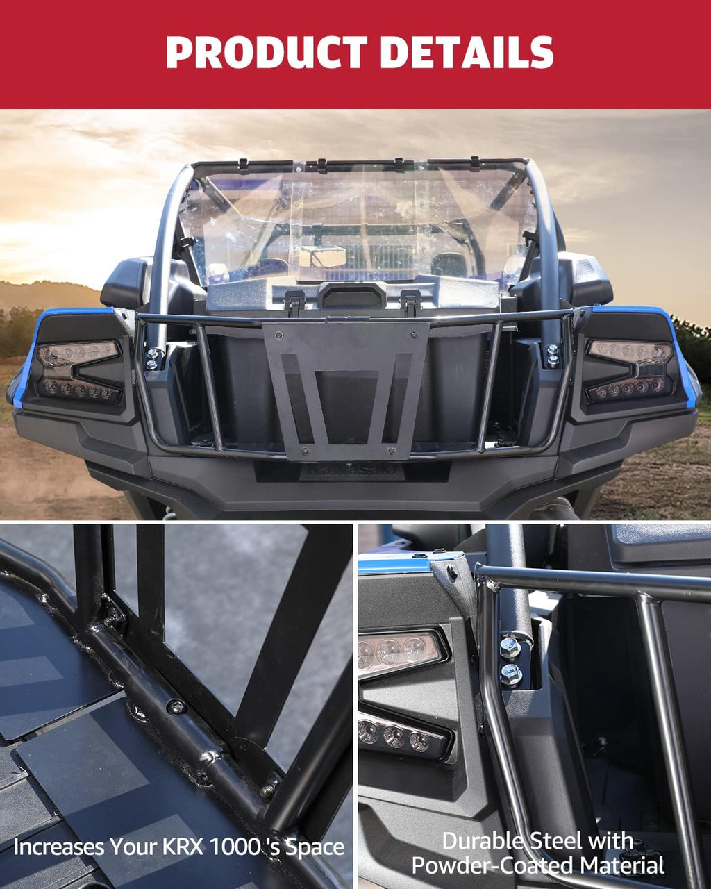 Heavy Duty Steel Black Bed Enclosure for Kawasaki Teryx KRX 1000 I270