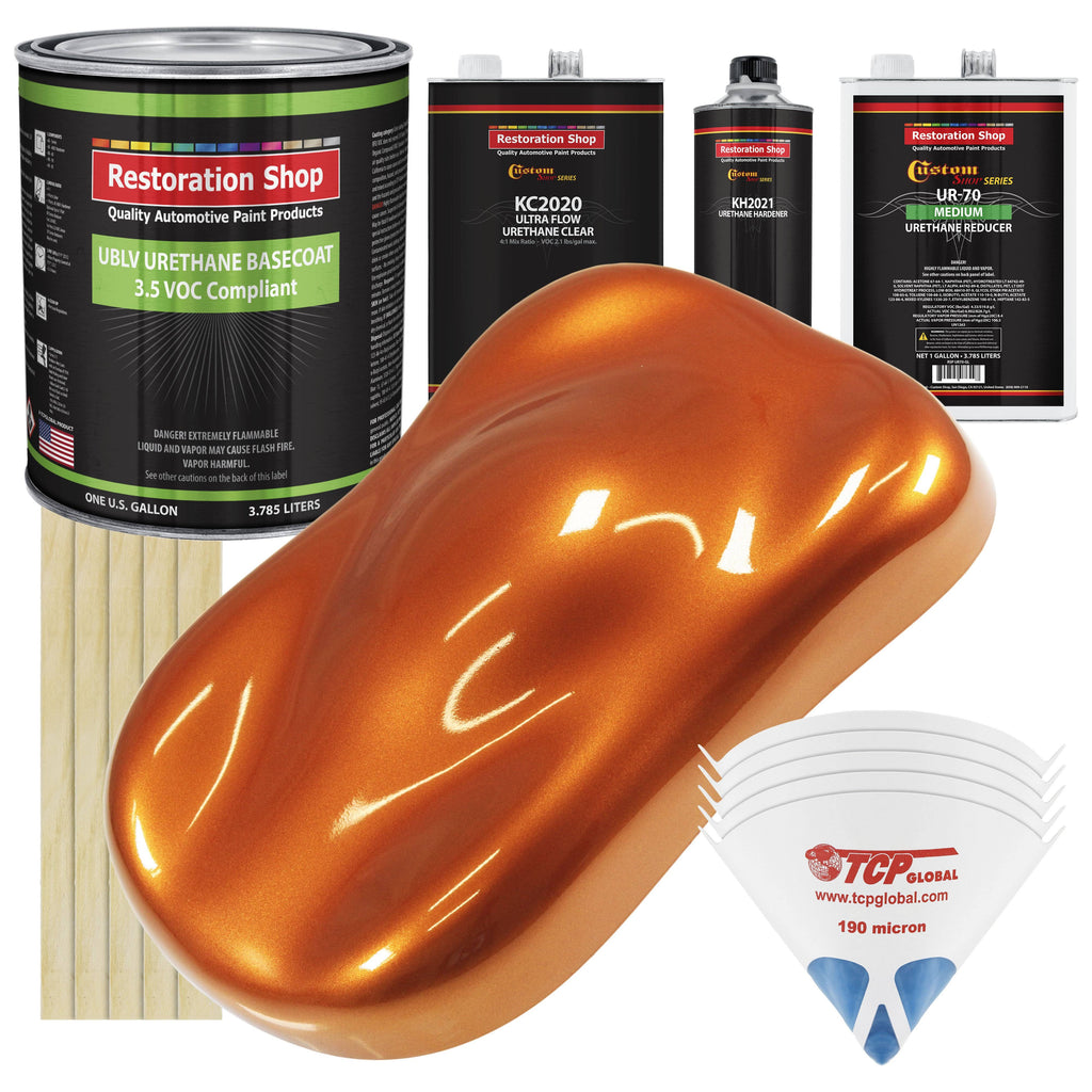 Firemist Orange Low VOC Urethane Basecoat Clearcoat Car Paint Complete Medium Gallon Kit A92894