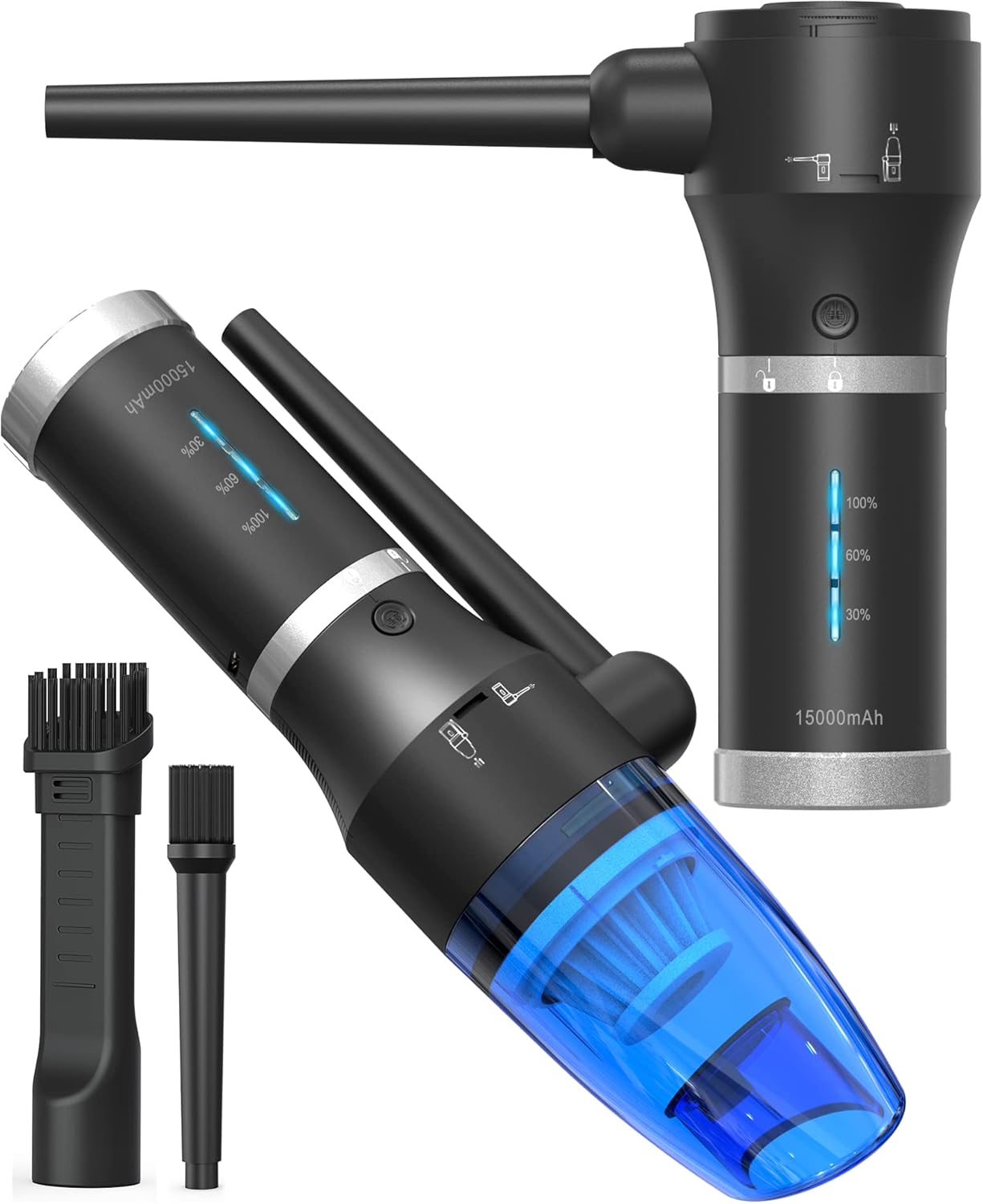 15000mAh Cordless Air Duster & Vacuum 2 in 1, 77000RPM/11000PA, 2 Speeds, Detachable Battery G588030