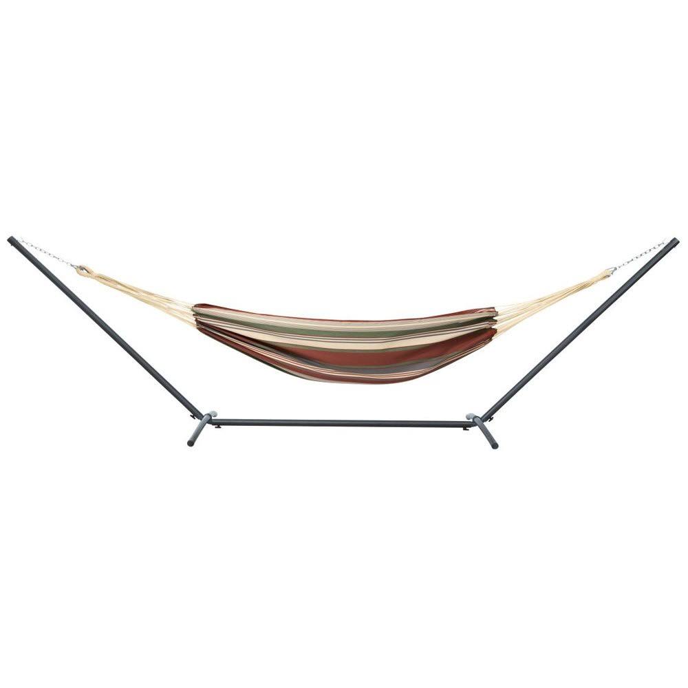 Heather Fern Green Stripe Hammock with Steel Stand Z409
