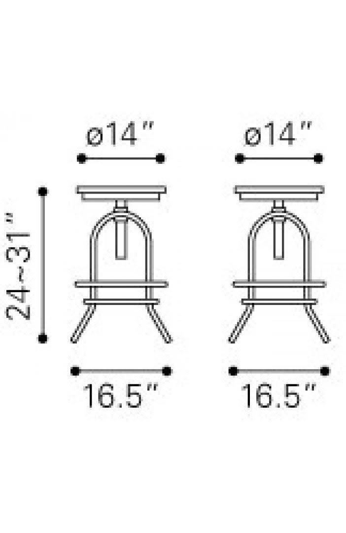 Distressed Natural Counter Stool E240