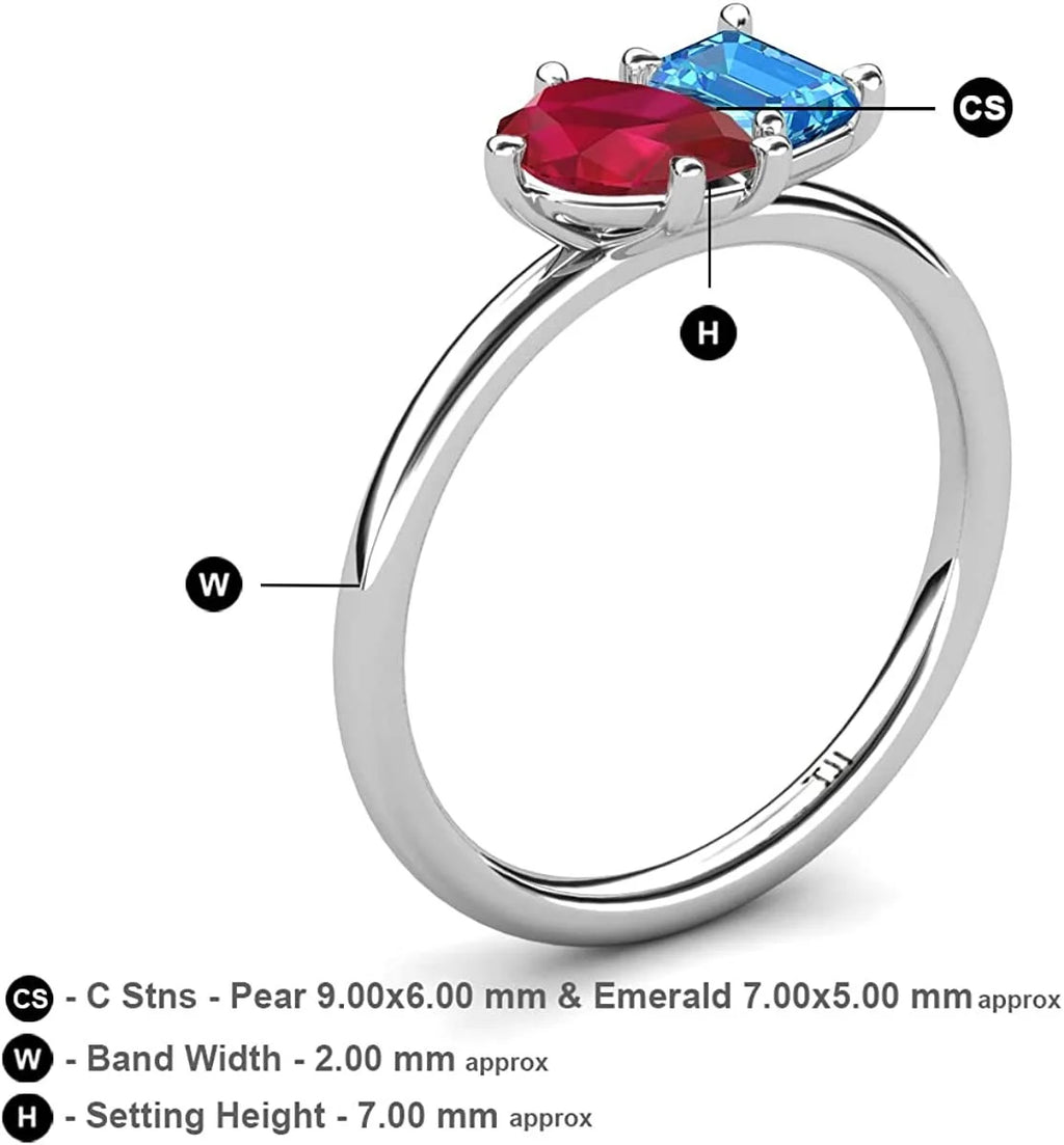 14K Yellow Gold Two Stone Engagement Ring V910915