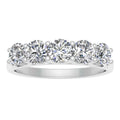 10k White Gold Diamond Five Stone Wedding Band V3962