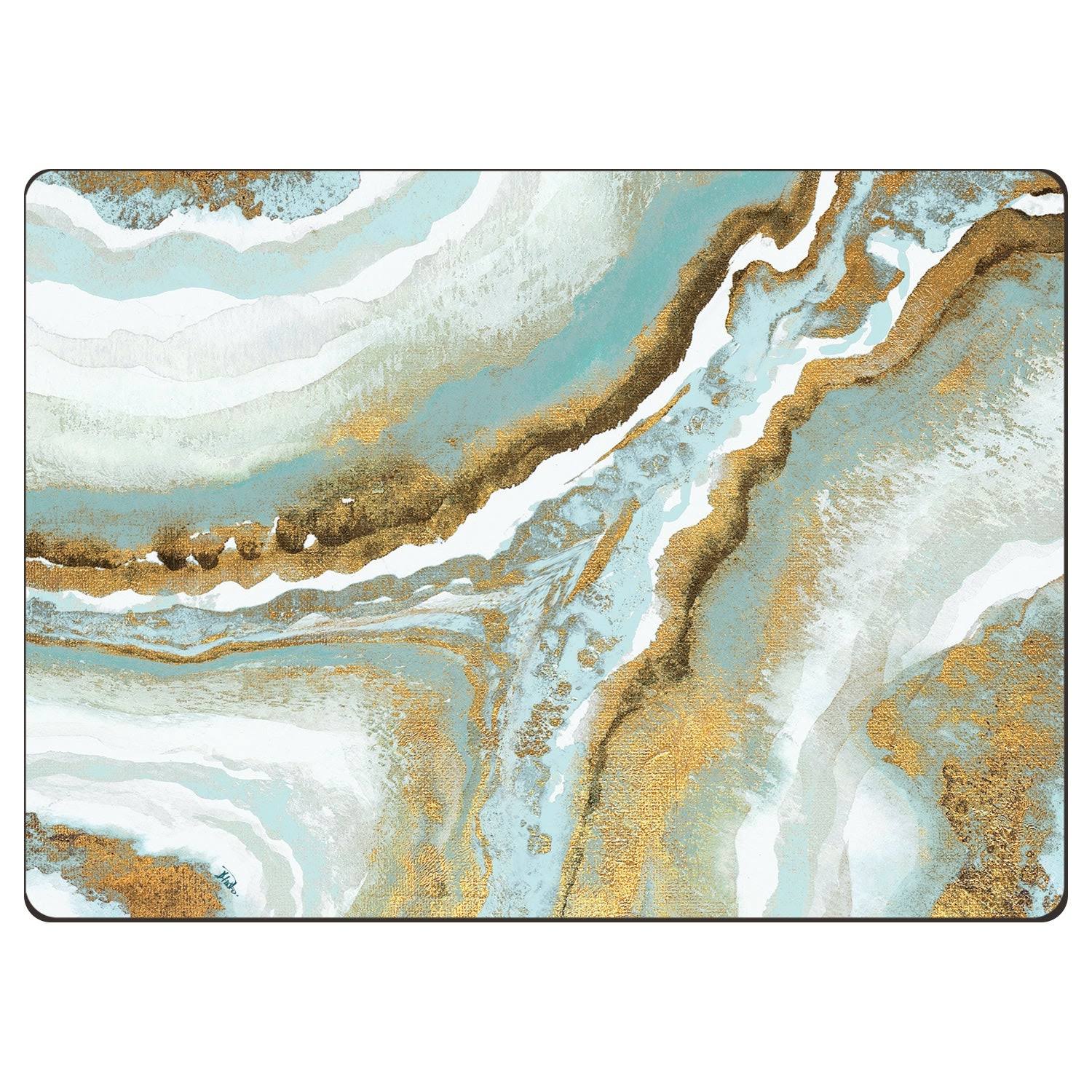 Teal Agate Hardboard Placemats Set of 4 V79648