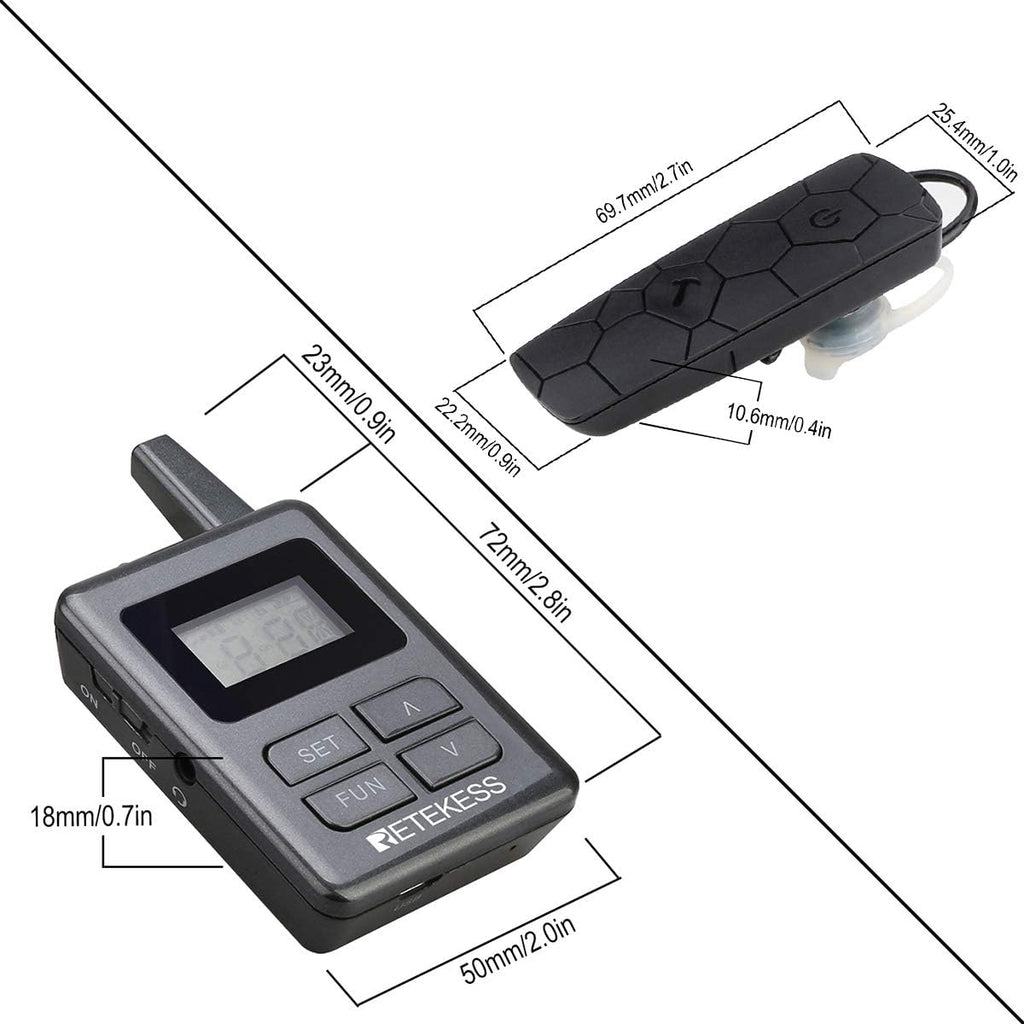 1 Transmitter and 5 Receivers Wireless Tour Guide System F994936