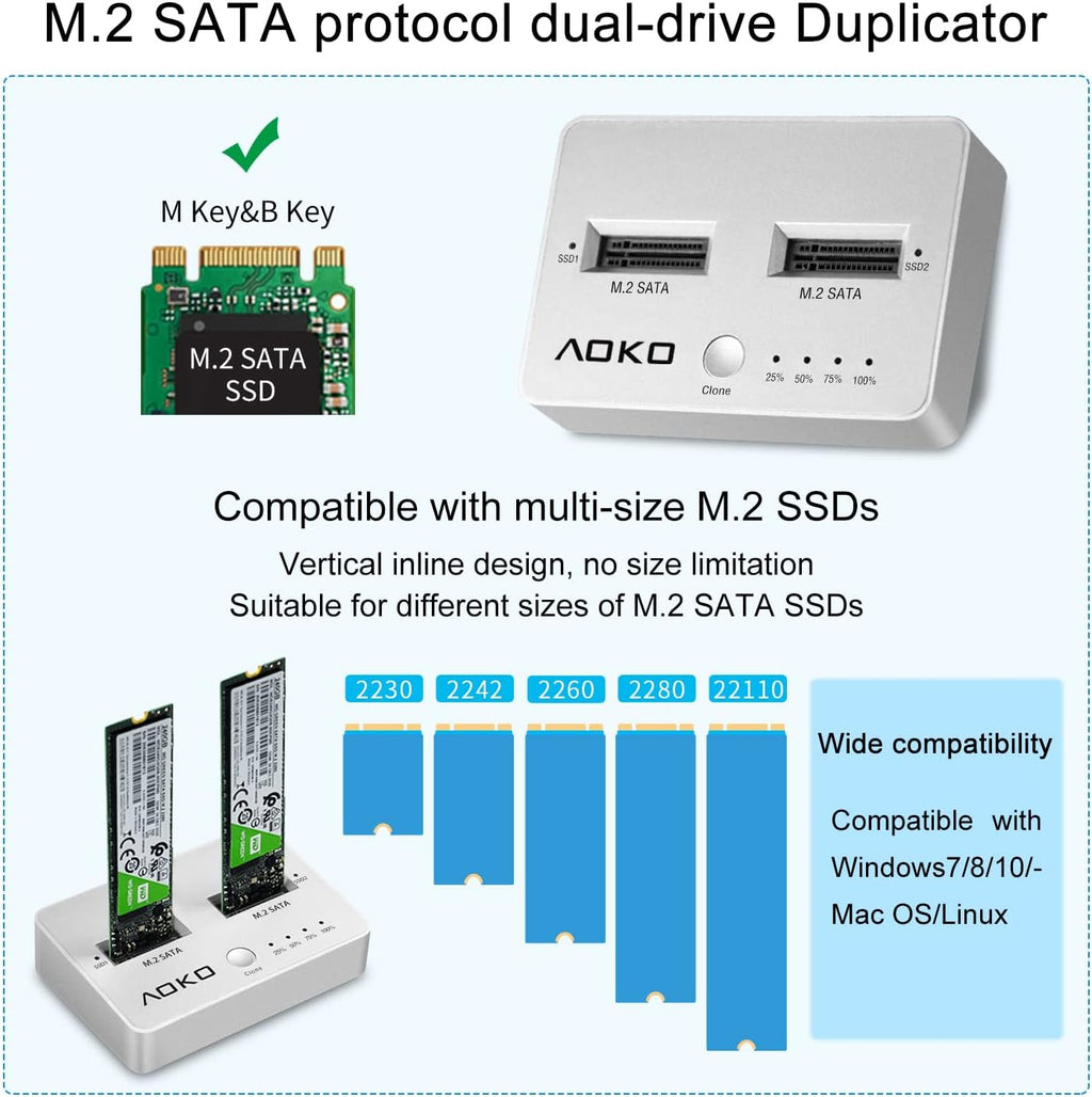 M.2 SATA Dual-Bay Hard Drive Enclosure S73706