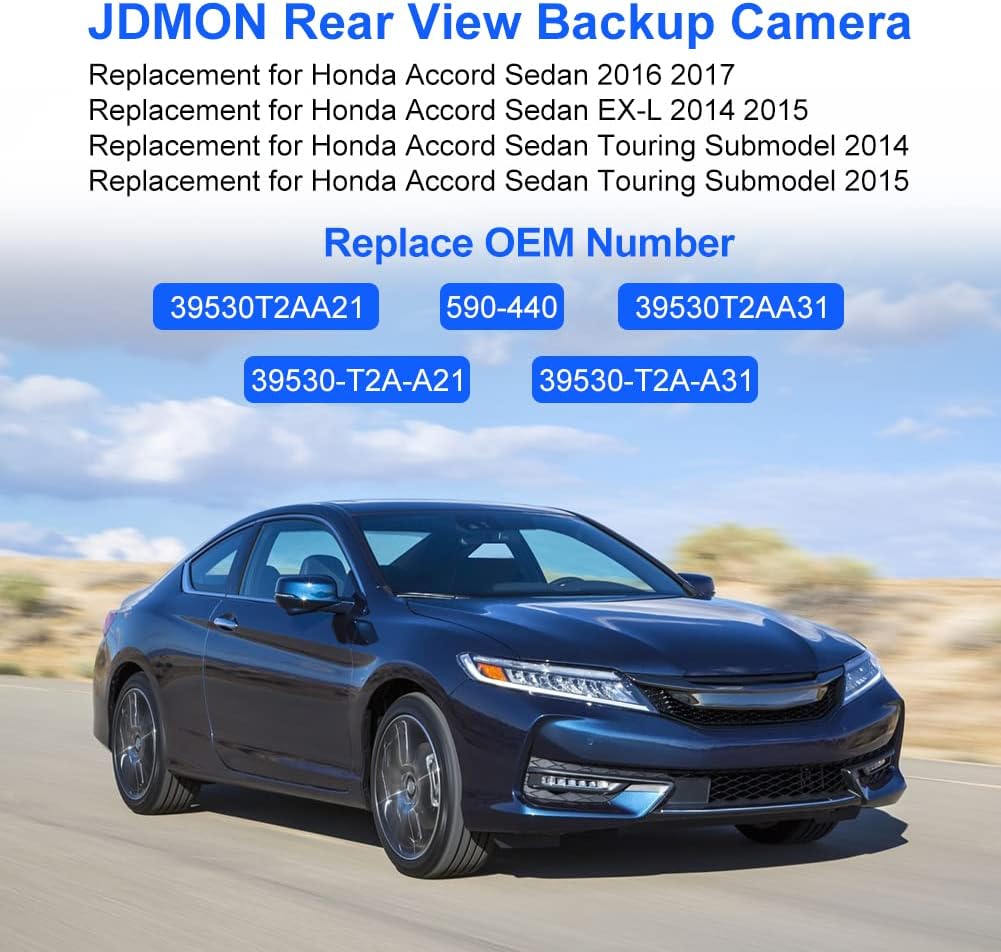 Rear View Backup Reverse Camera for Honda Accord Sedan 2014 2015 2016 2017 Pack of 2 K281453