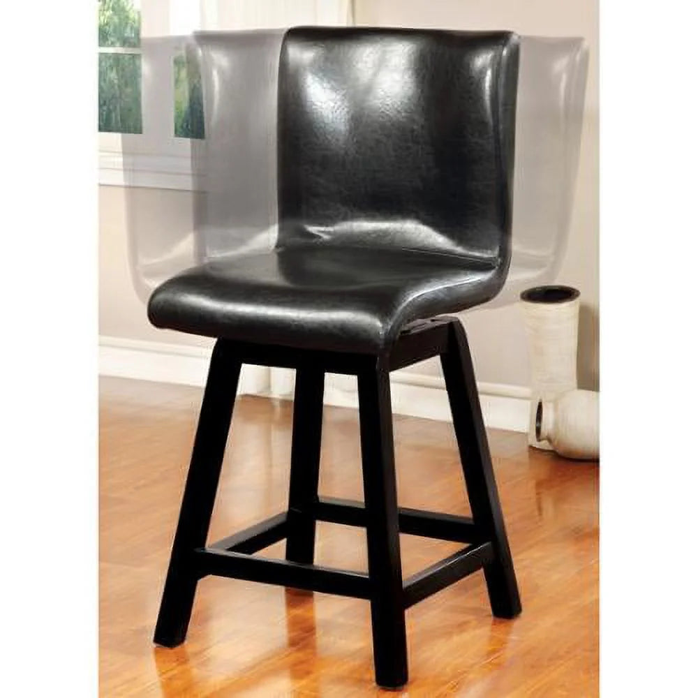 Black Faux Leather 6-Piece Counter Height Dining Set O15592