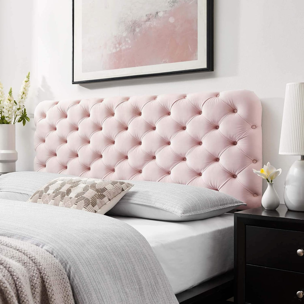 Teal Tufted Velvet California King Headboard O14767