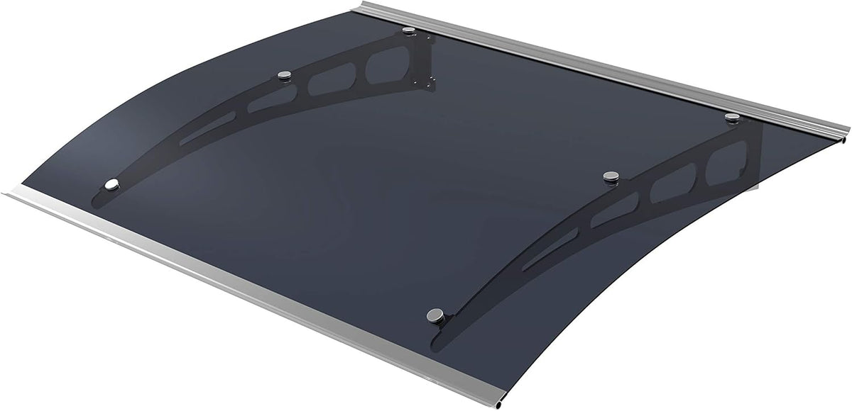 Gray Polycarbonate Door/Window Awning, 47"W x 35"D M2378