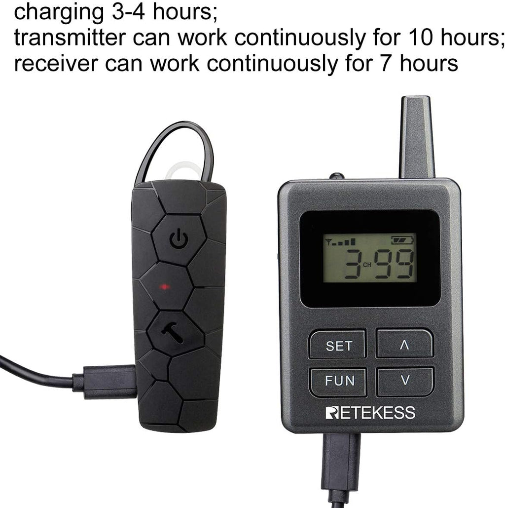 1 Transmitter and 5 Receivers Wireless Tour Guide System F994936