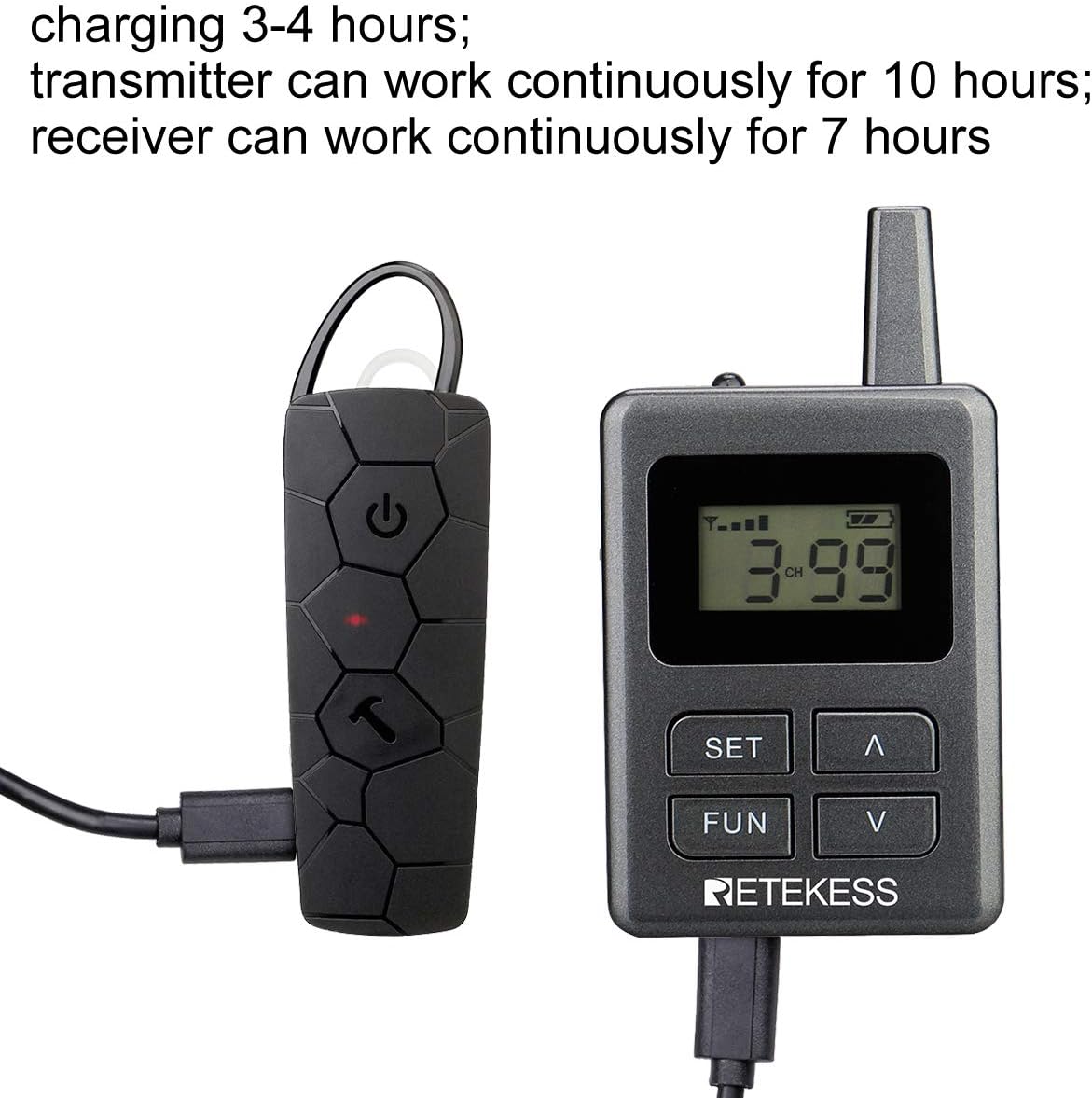1 Transmitter and 5 Receivers Wireless Tour Guide System F994936