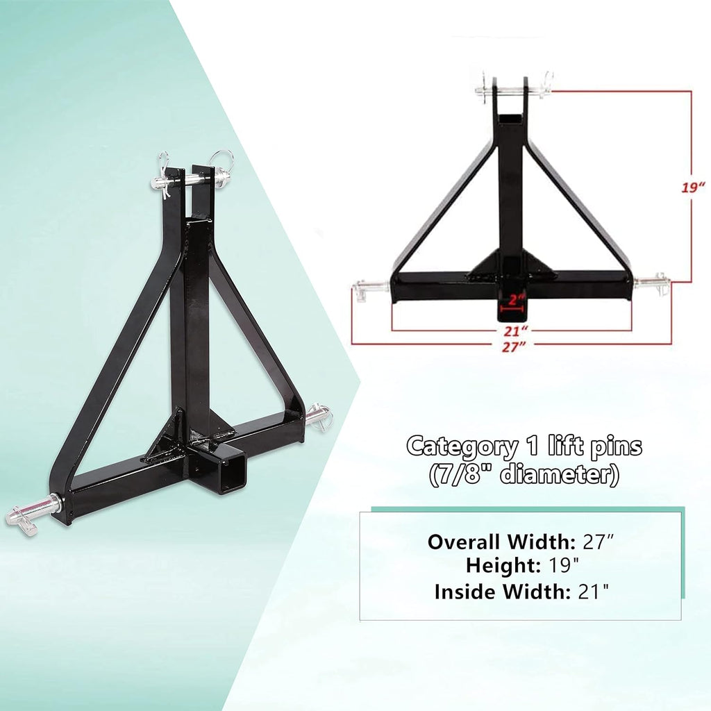 3 Point 2 Receiver Trailer Hitch Drawbar Adapter S3797