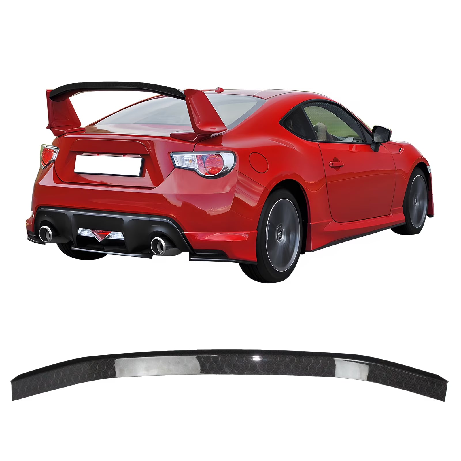 Honeycomb Carbon Fiber Rear Trunk Spoiler Add-On Z544