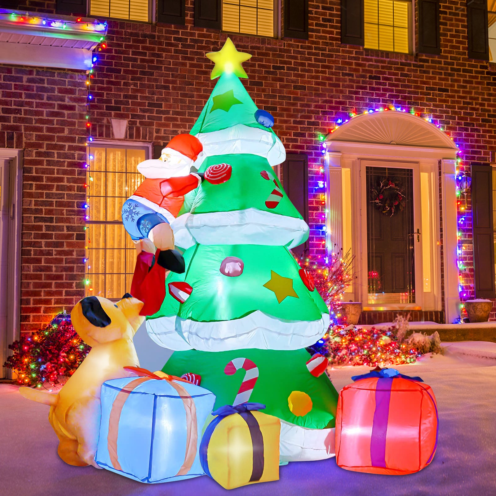 7FT Christmas Inflatables Santa Claus Blow Up Decor K42446