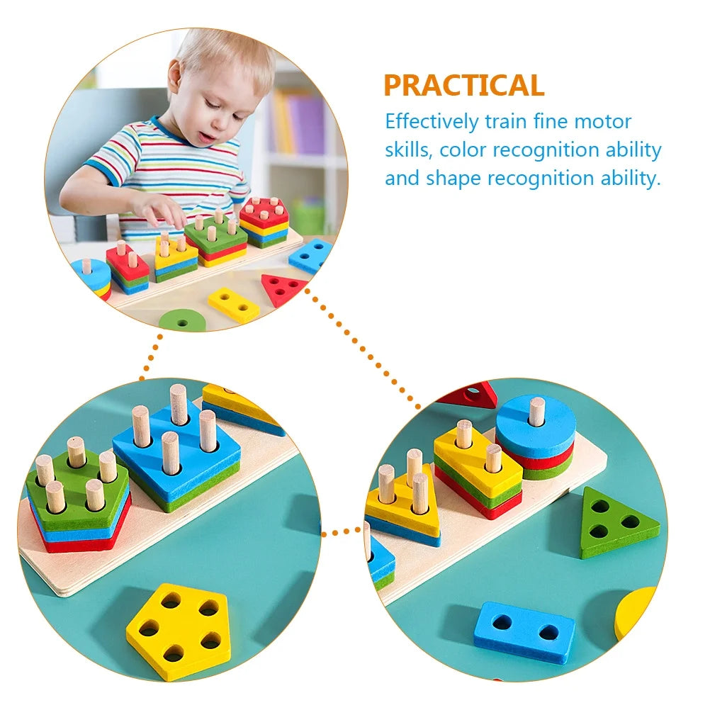 5 Sets Geometric Shape Matching Blocks Sorting Toys C19753