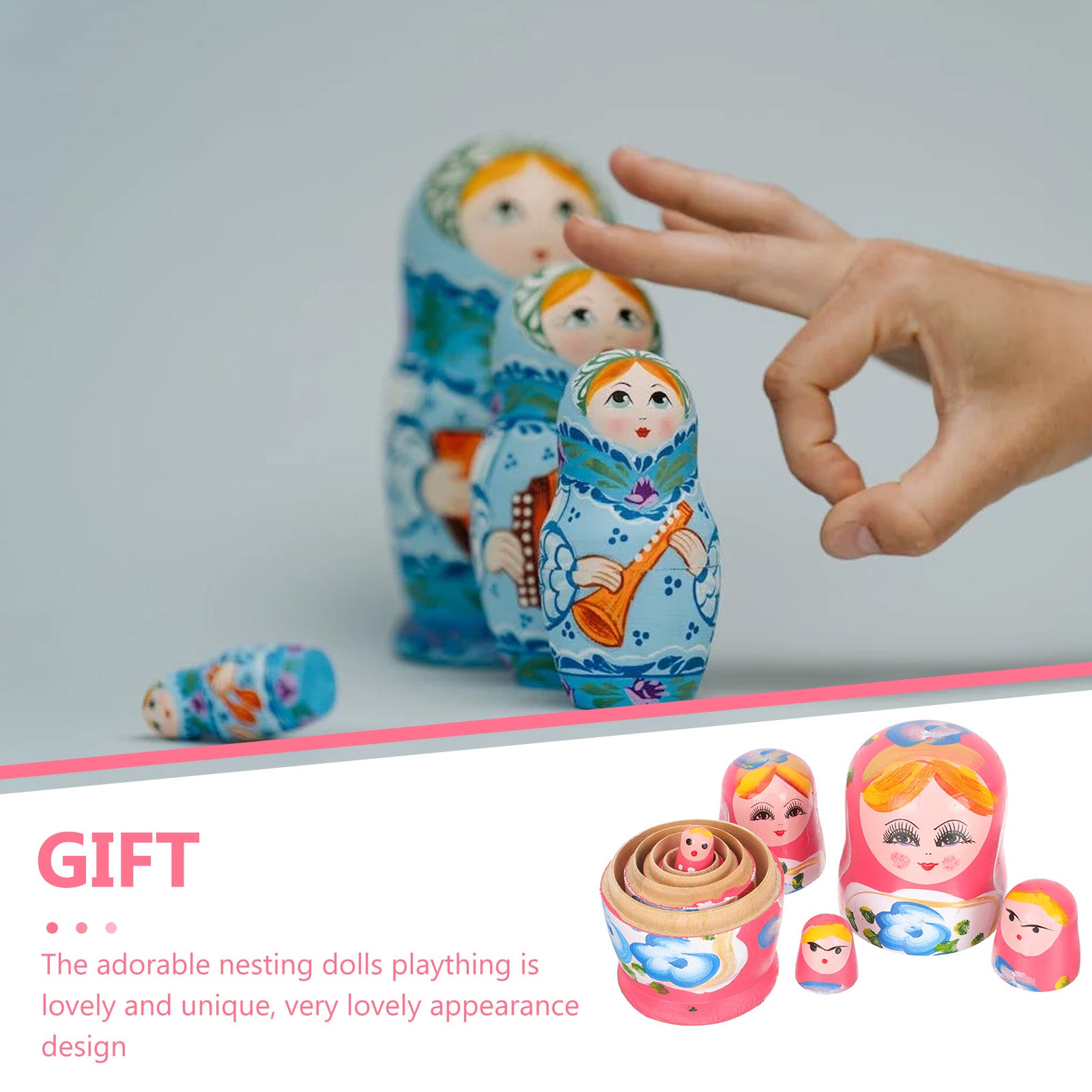 Pink Stackable Matryoshka Dolls K2409