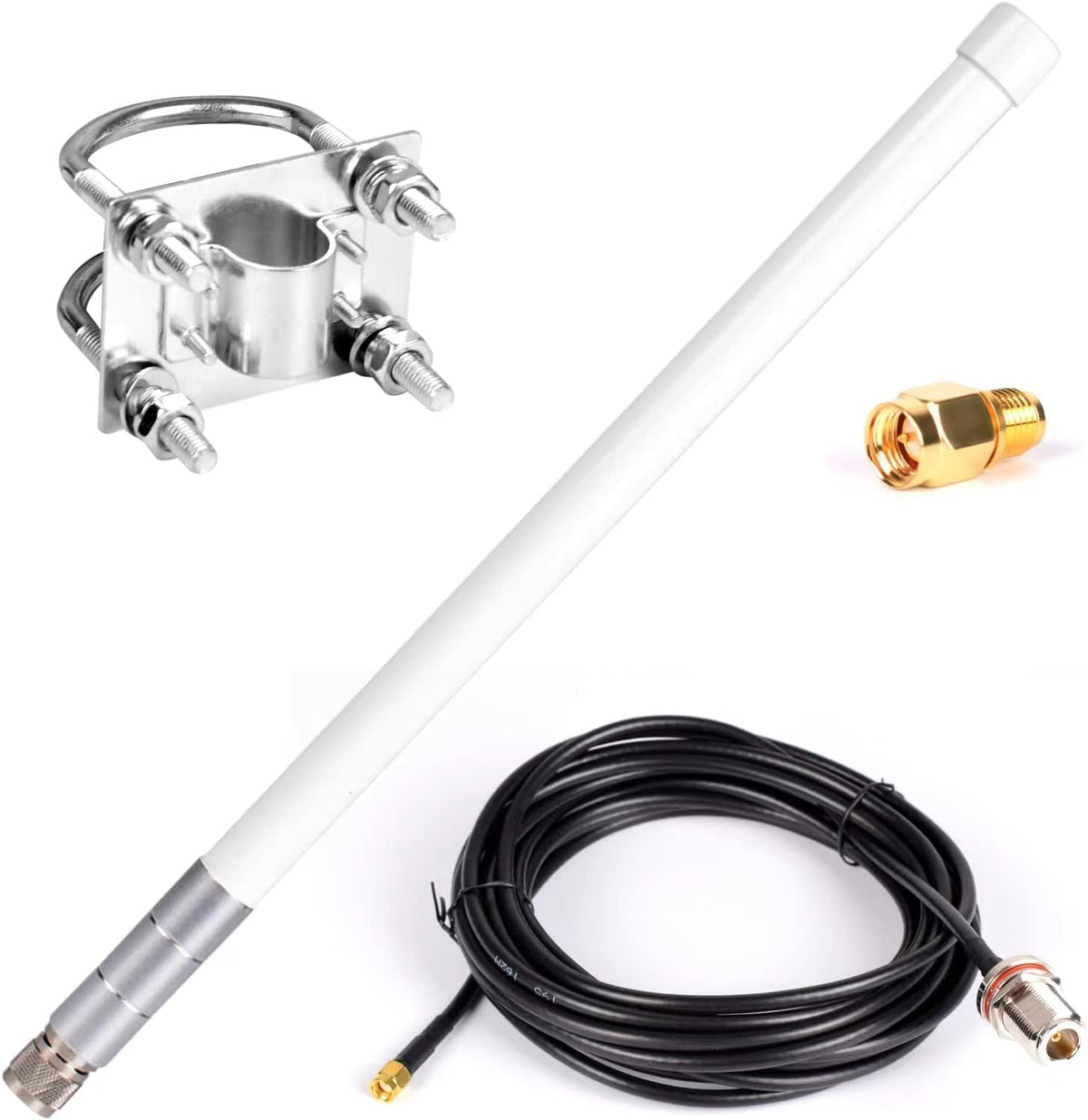 Waterproof 8dBi Lora 915MHz Fiberglass Antenna with 20Ft Low Loss KMR195 Cable Y851694