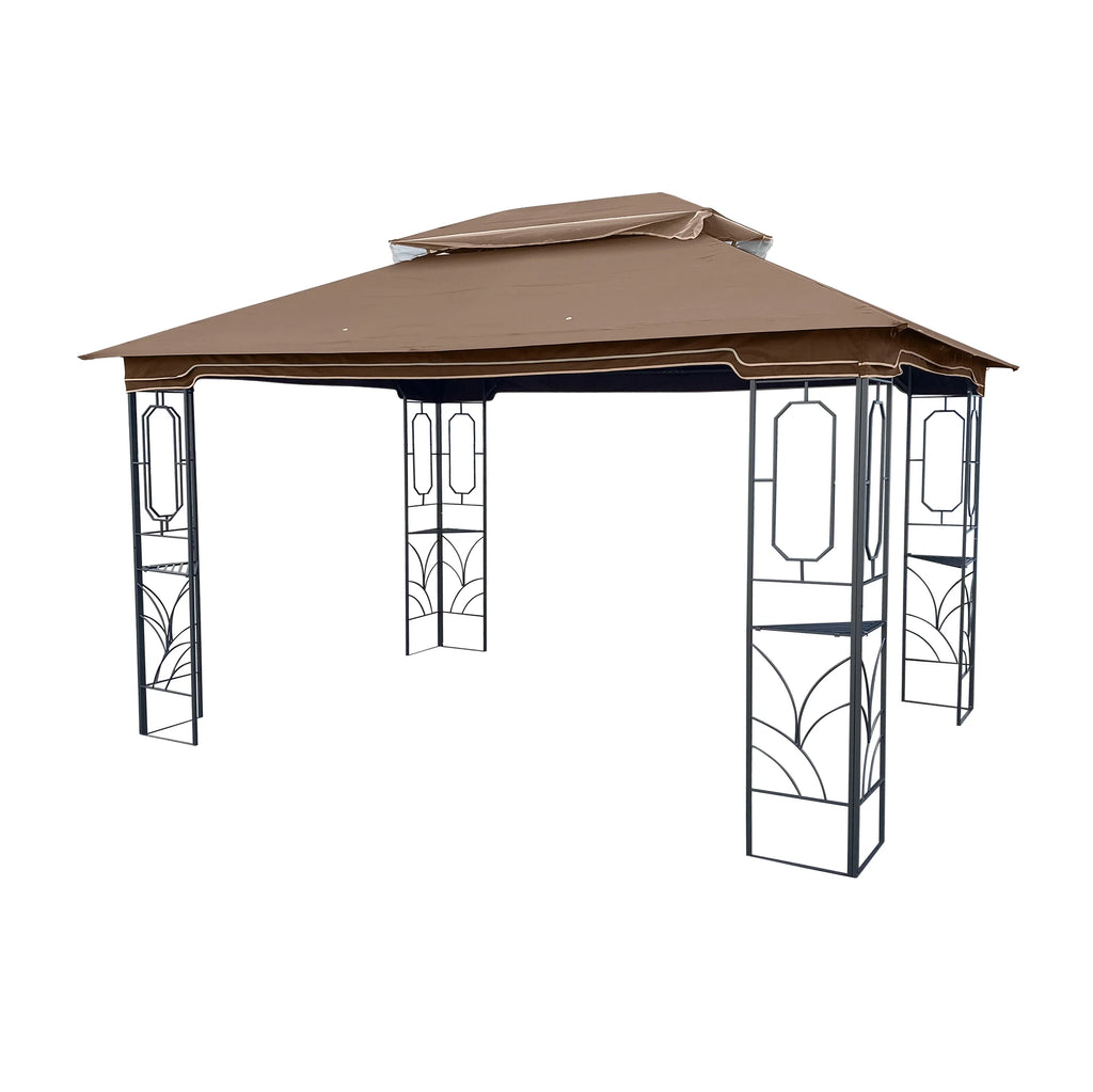 13x10 Outdoor Patio Gazebo Canopy Tent With Ventilated Double Roof And Mosquito Net N5263